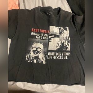 Kurt cobain hand cut crop top. M. Worn a lot, faded around shoulders.